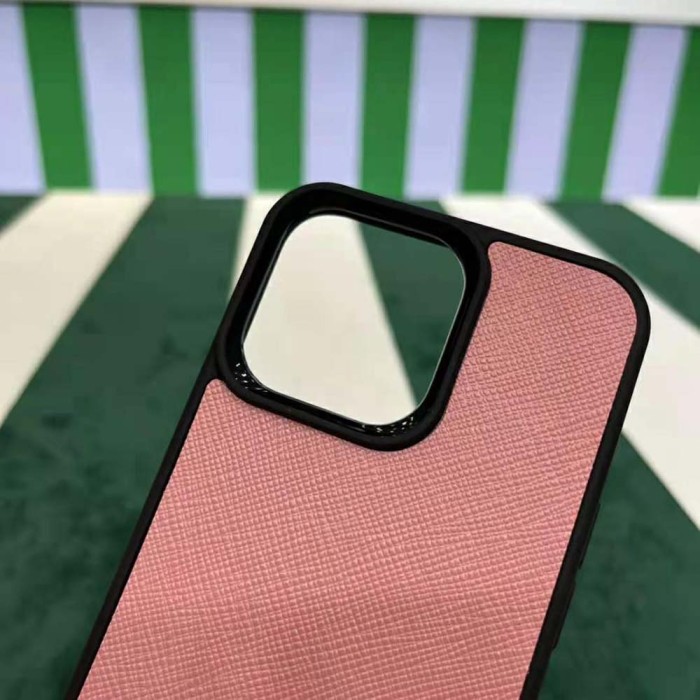 Prada Wome Saffiano Cover for IPhone 12 Mini-Pink