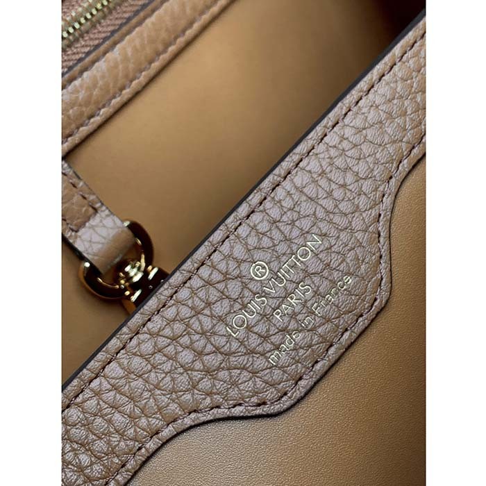 Louis Vuitton LV Women Capucines BB Handbag Brown Taurillon Python Skin Leather