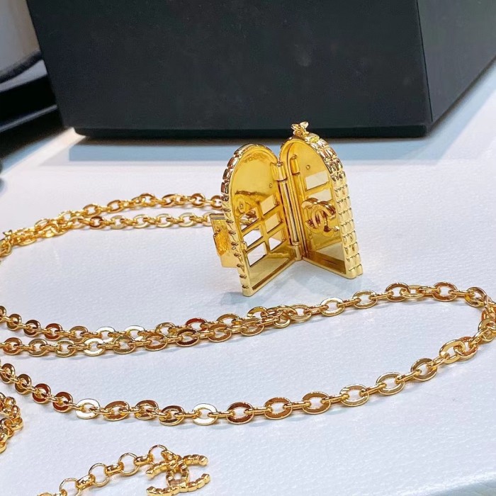 Chanel Women CC Chain Belt Metal Gold Tone Ruthenium