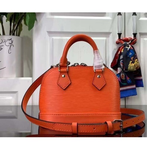 Louis Vuitton LV Women Nano Alma Handbag Minnesota Orange Epi Grained Cowhide Leather