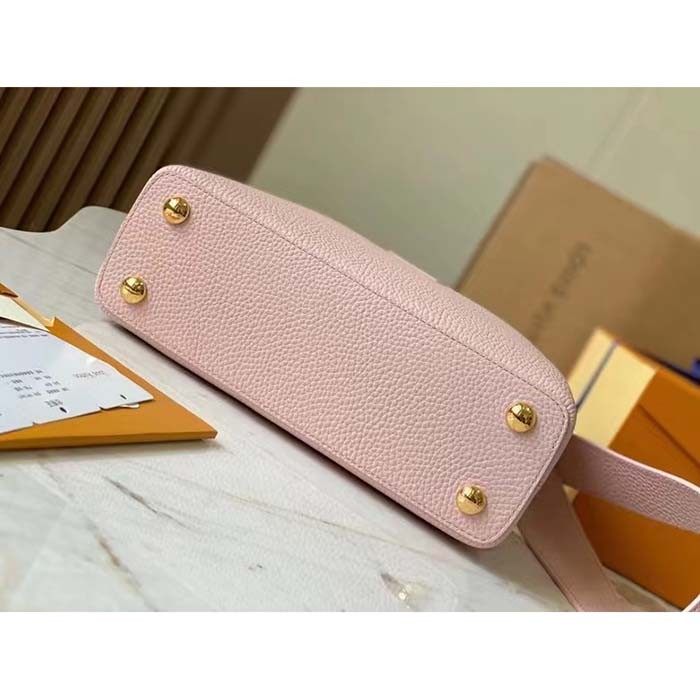 Louis Vuitton LV Women Capucines BB Handbag Galet Gray Taurillon Leather