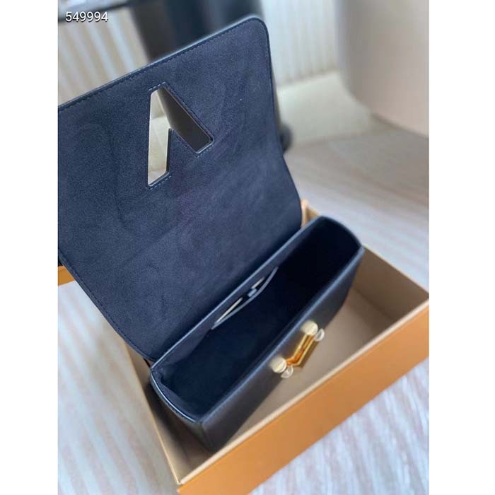 Louis Vuitton LV Women Twist MM Black Epi Grained Cowhide Leather