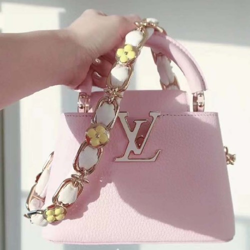 Louis Vuitton LV Women Capucines Mini Handbag Jasmine Pink Taurillon Leather