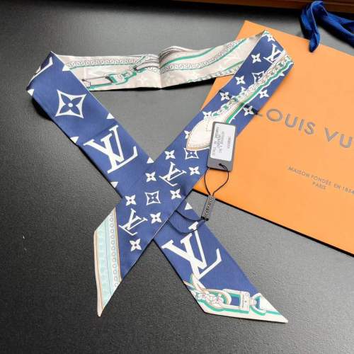 Louis Vuitton Women LV Ultimate Monogram Bandeau Navy Blue Silk Inkjet Print M77778