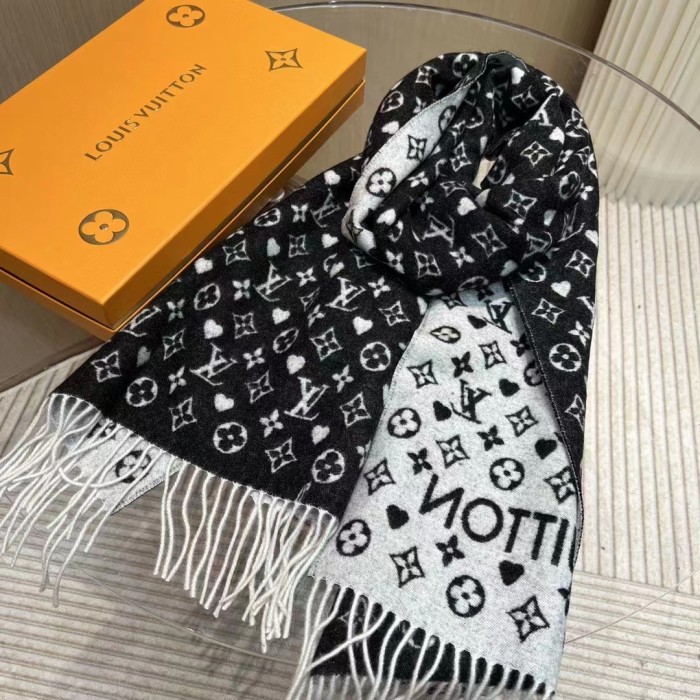Louis Vuitton Unisex LV Game On Scarf Black Allover Monogram MP2907