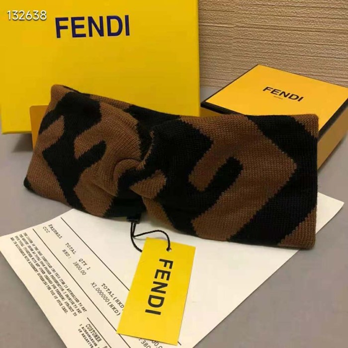 Fendi Women FF Band Multicolor Wool and Viscose Band