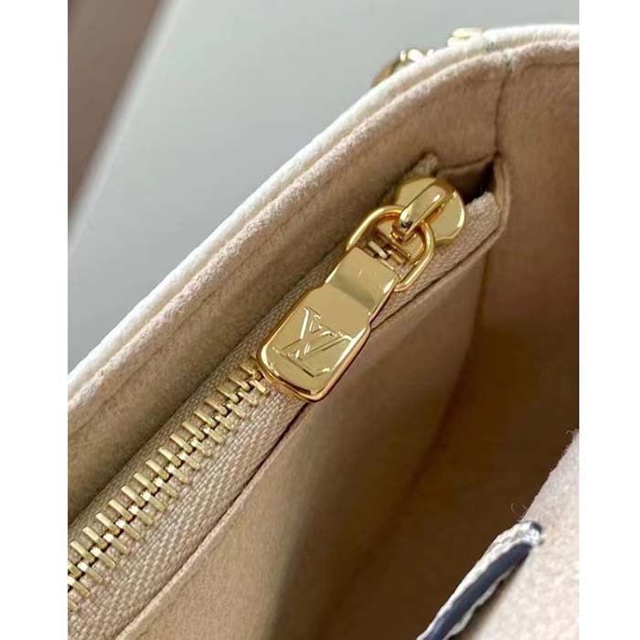 Louis Vuitton Women LV Wallet On Chain Ivy Cream Monogram Embossed Supple Grained Cowhide Leather M82210