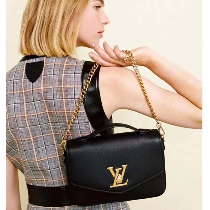 Louis Vuitton LV Women Oxford Black Grained Calf Leather Microfiber Lining
