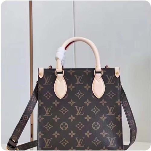 Louis Vuitton Unisex Sac Plat BB Handbag Brown Monogram Coated Canvas Textile Lining