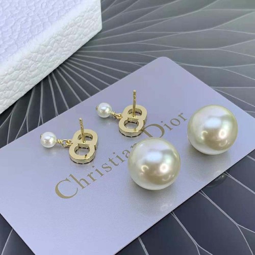 Dior Women Tribales Earrings Gold-Finish Metal-White