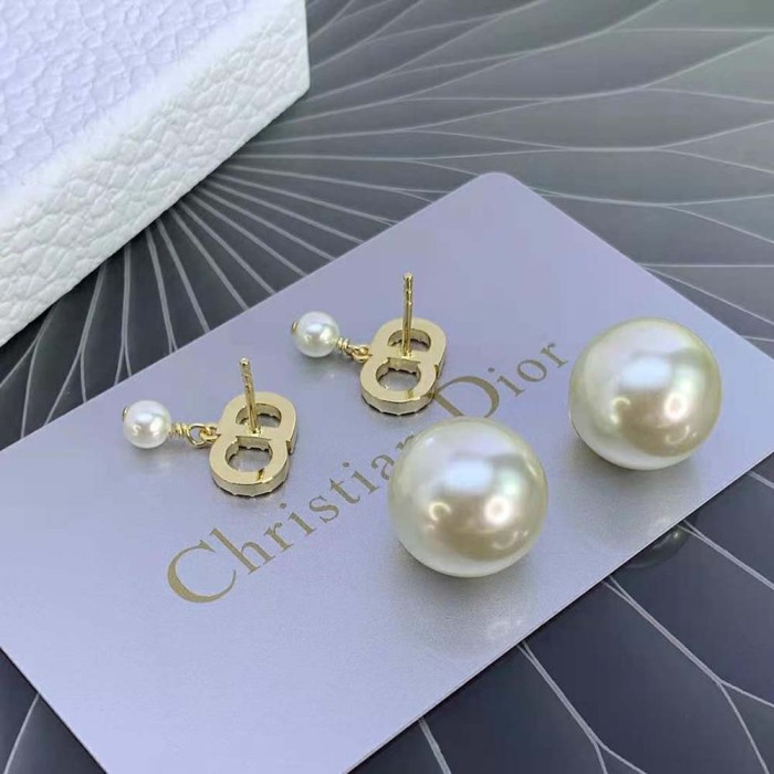 Dior Women Tribales Earrings Gold-Finish Metal-White