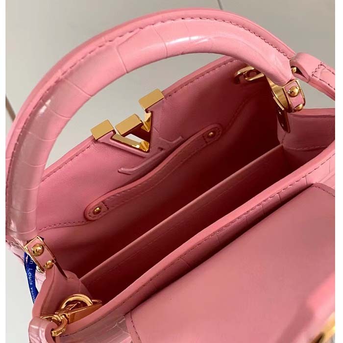 Louis Vuitton LV Women Capucines BB Pink Brilliant Alligator Leather N92679