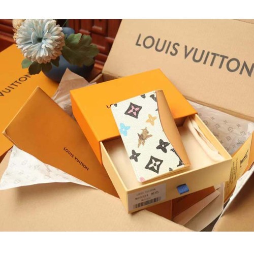 Louis Vuitton Unisex LV Pocket Organizer Vanilla Monogram Craggy Coated Canvas M83336