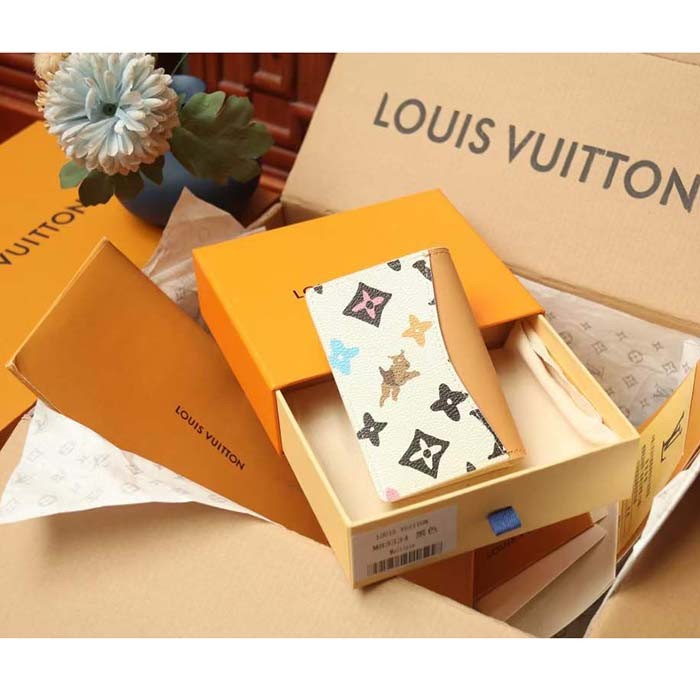 Louis Vuitton Unisex LV Pocket Organizer Vanilla Monogram Craggy Coated Canvas M83336