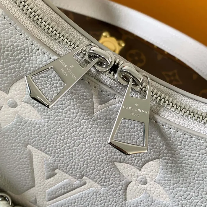 Louis Vuitton LV Women Boulogne PM Embossed Grained Cowhide Leather-Gray M14211