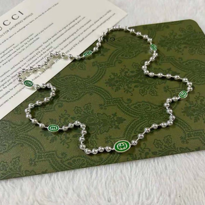 Gucci Women Interlocking G Boule Chain Necklace