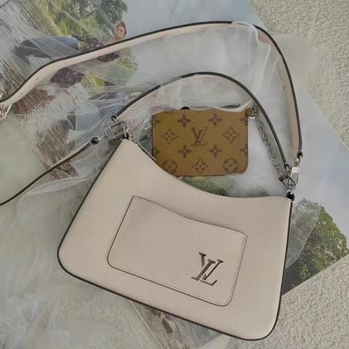 Louis Vuitton LV Women Marelle Handbag Quartz White Epi Grained Cowhide Canvas
