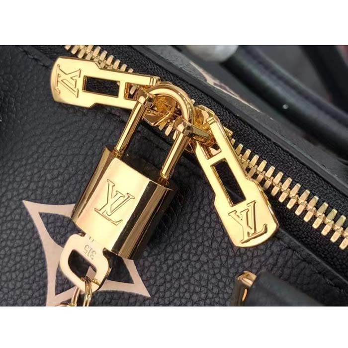 Louis Vuitton Women Speedy Bandoulière 25 Black Embossed Grained Cowhide M58947