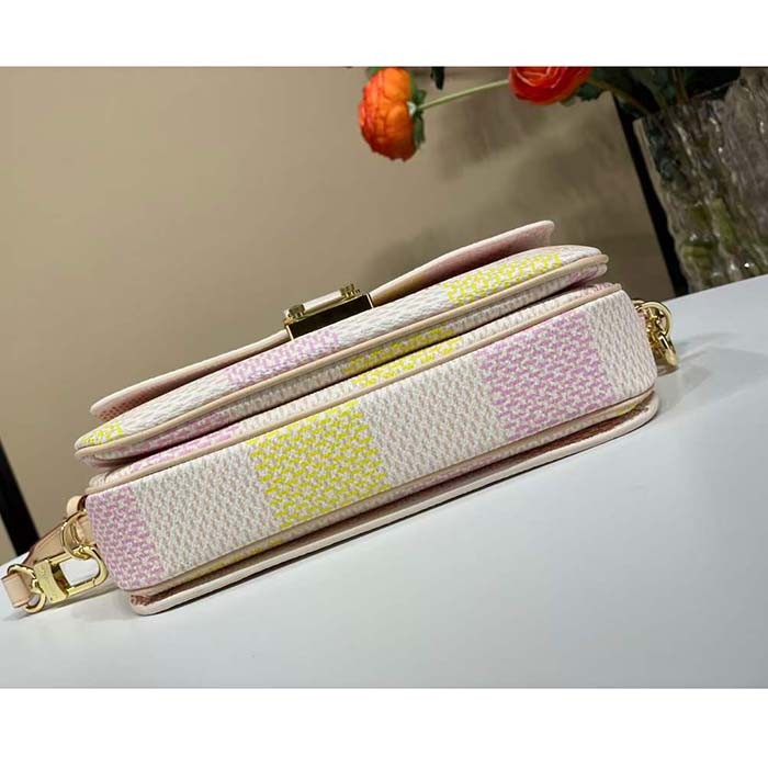 Louis Vuitton LV Women Pochette Métis East West Peach Damier Giant Coated Canvas N40749