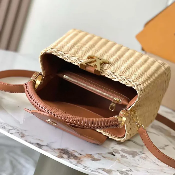 Louis Vuitton LV Women Capucines BB Handbag with Cowhide and Rattan M11617