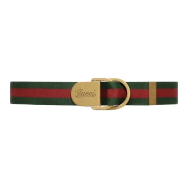 Gucci Unisex Web Wide Belt with Gucci Script Buckle 787895HAAGV8479