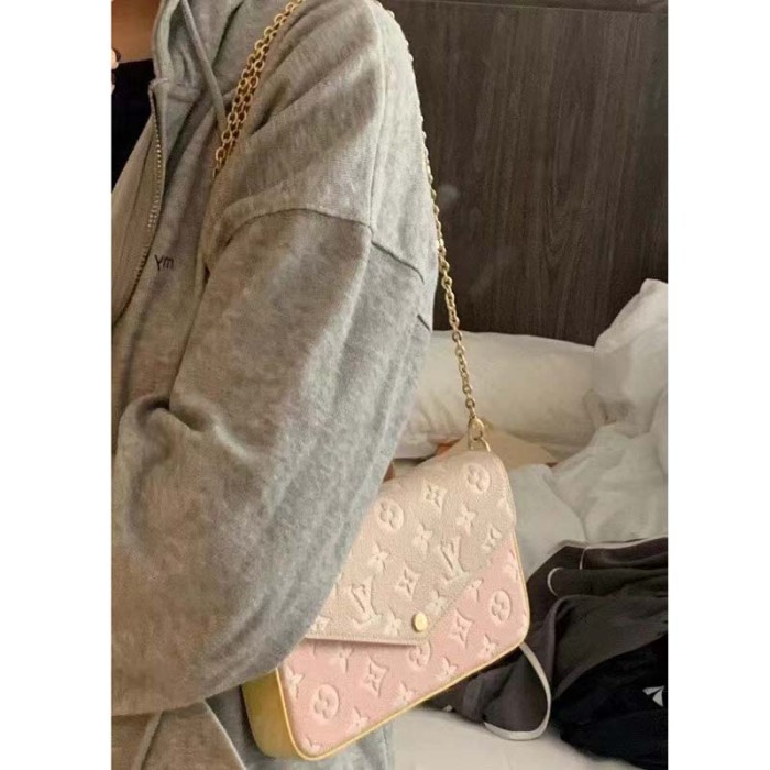 Louis Vuitton LV Women Félicie Pochette Monogram Empreinte Embossed Supple Grained Cowhide