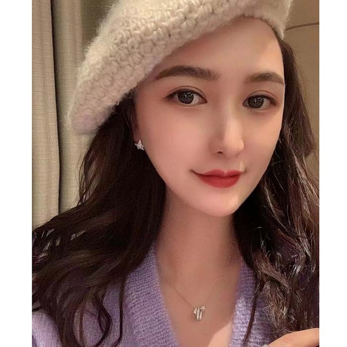 Chanel Women CC Étoile Filante Necklace 18K White Gold Diamonds