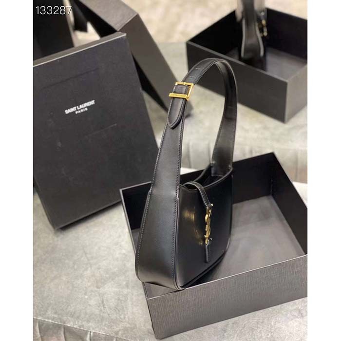 Saint Laurent YSL Women Le 5 À 7 Padded Lambskin Black Leather