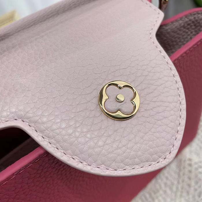 Louis Vuitton LV Women Capucines BB Handbag Magenta Jasmine Pink Taurillon Cowhide Leather