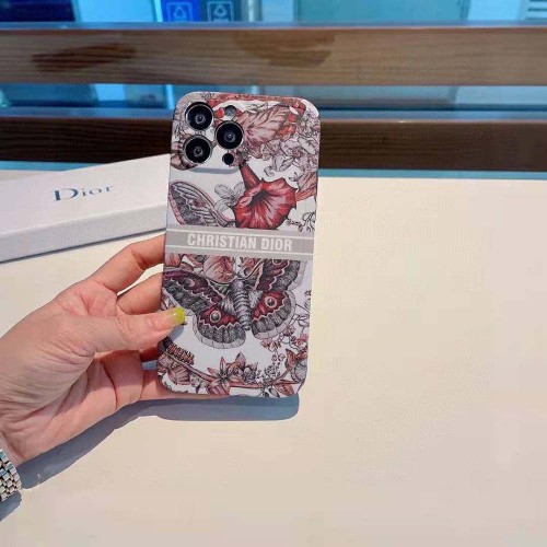 Dior Women Diortravel Cover for Iphone Toile De Jouy Reverse Printed Calfskin