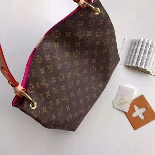 Louis Vuitton LV Women Graceful PM Hobo in Classic Monogram Canvas-Beige
