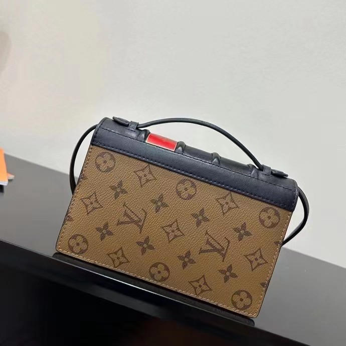Louis Vuitton LV Women Book Chain Wallet Brown Monogram Reverse Coated Canvas Cowhide