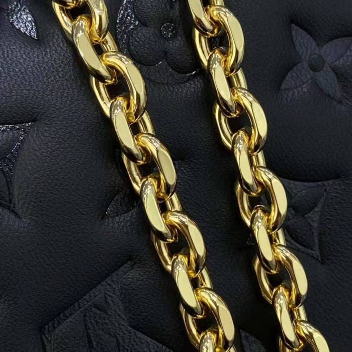 Louis Vuitton LV Women Pochette Coussin Black Monogram Embossed Lambskin