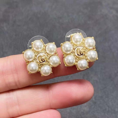 Gucci Women Pearl Double G Earrings