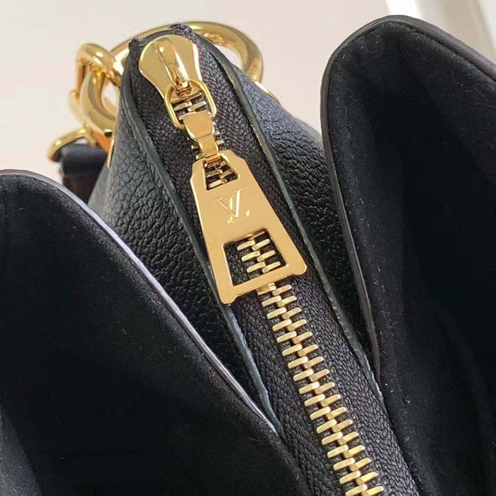 Louis Vuitton LV Women Vendôme MM Black Cowhide Leather Monogram Coated Canvas