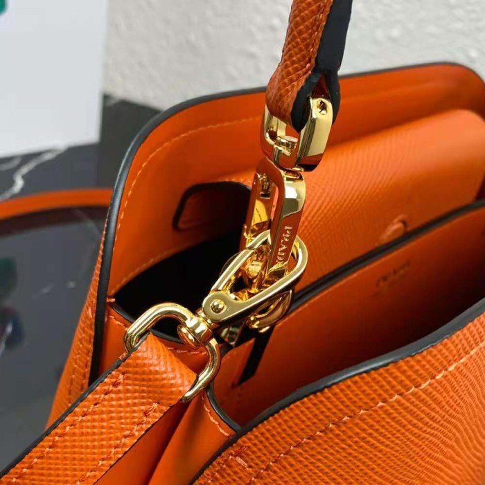 Prada Women Medium Saffiano Leather Prada Matinee Bag-Orange
