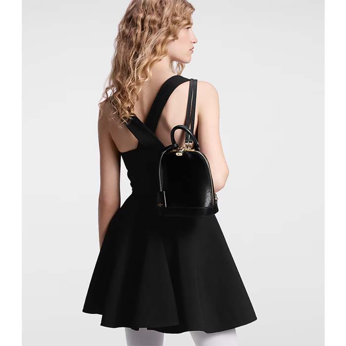 Louis Vuitton Unisex LV Alma Backpack Black Epi Grained Cowhide Leather M25103