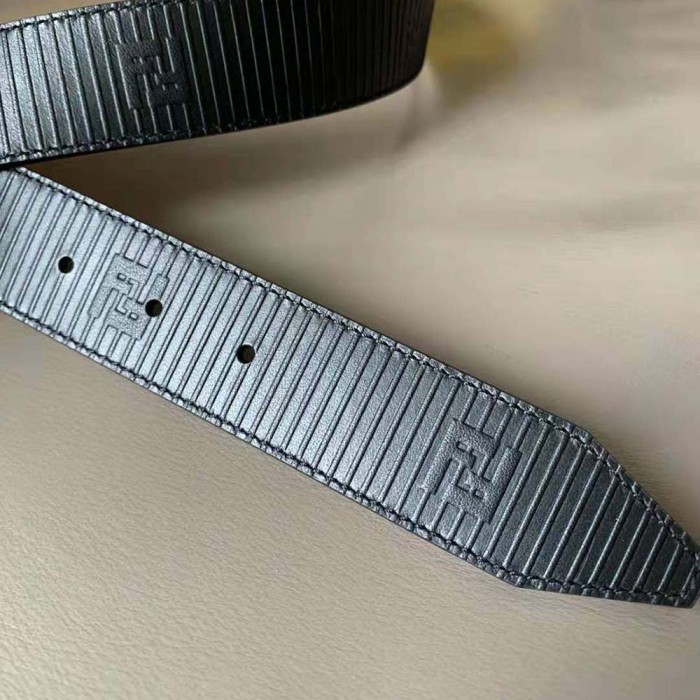 Fendi Men Black Leather Belt