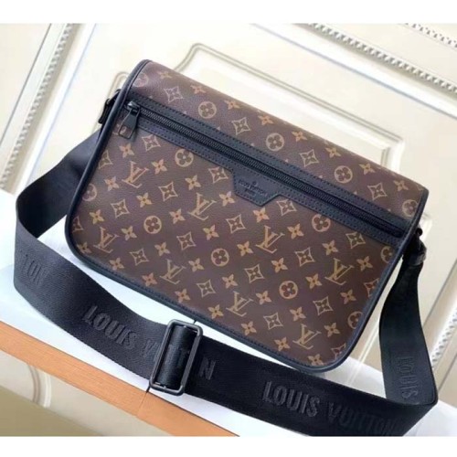 Louis Vuitton LV Unisex Archy Messenger MM Bag Monogram Macassar Coated Canvas