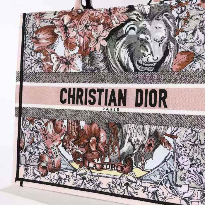 Dior Women Large Dior Book Tote Multicolor La Force Embroidery