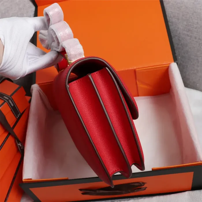 Hermes Women Constance 19 Bag Epsom Leather-Red/Gold