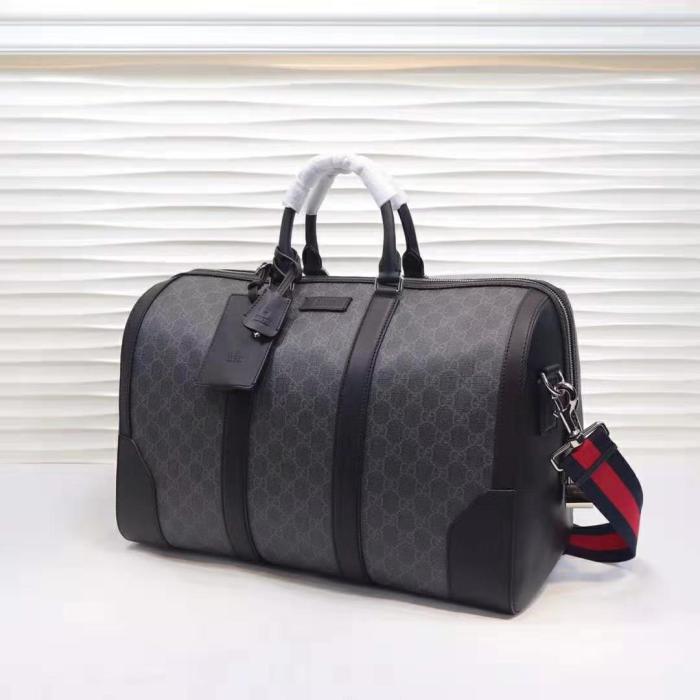 Gucci GG Men GG Black Carry-On Duffle in Black/Grey Soft GG Supreme