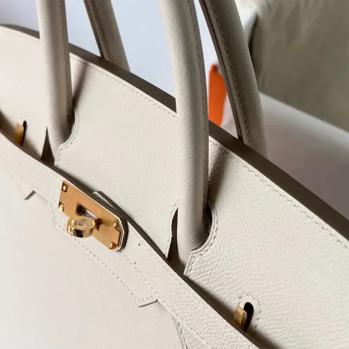Hermes Birkin 30 Bag in Epsom Leather with Gold Hardware-White/Gold