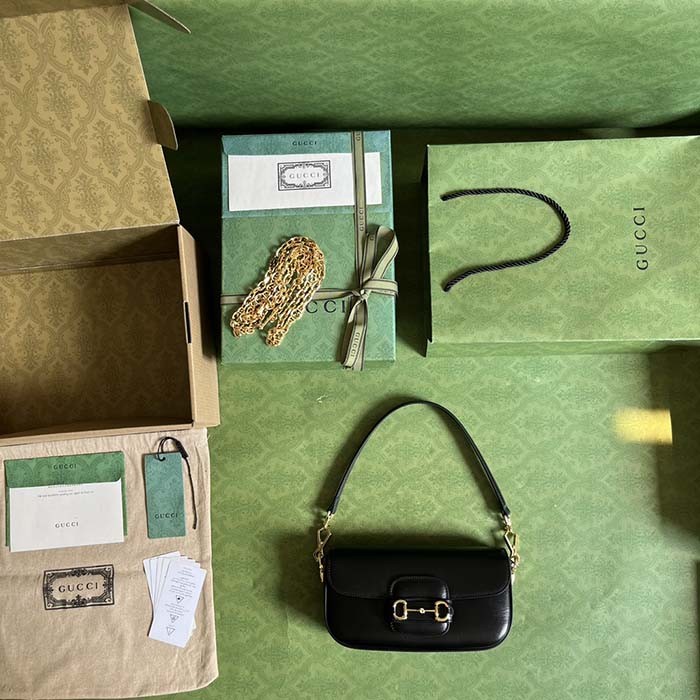 Gucci Women Dionysus Small Shoulder Bag Black Leather GG Supreme Canvas