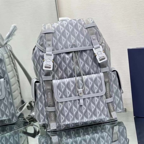 Dior Unisex CD Hit The Road Backpack Dior Gray CD Diamond Canvas
