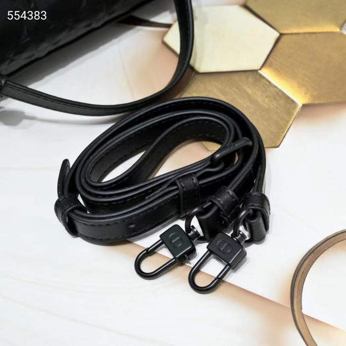 Dior Women CD Medium Lady D-Joy Bag Black Cannage Calfskin Diamond Motif Reference M0540SNEA_M900