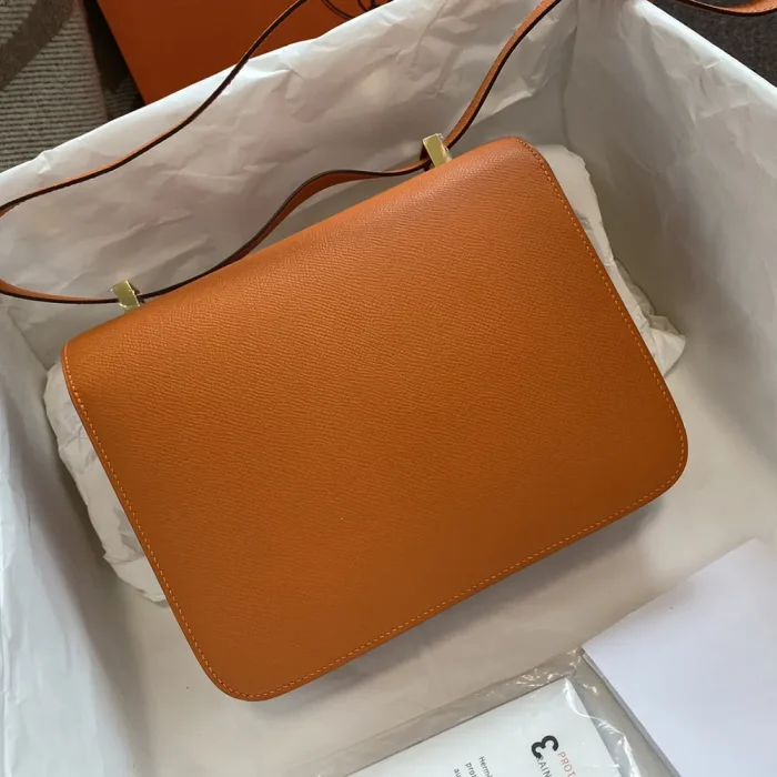 Hermes Women Constance 24 Bag Epsom Leather-Orange/Gold