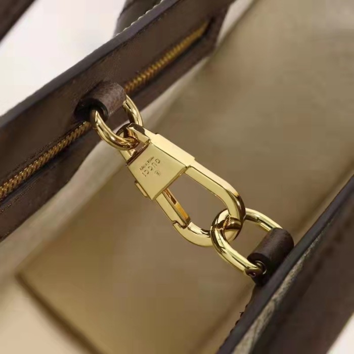 Gucci Unisex Medium Tote Geometric Print Beige Ebony GG Supreme Canvas