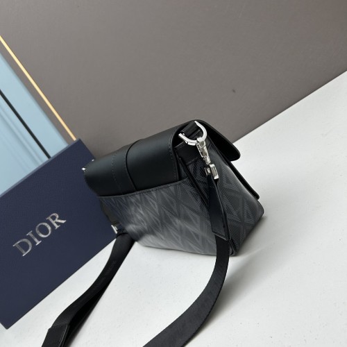 Dior Unisex Hit The Road Bag Strap Black CD Diamond Canvas Smooth Calfskin