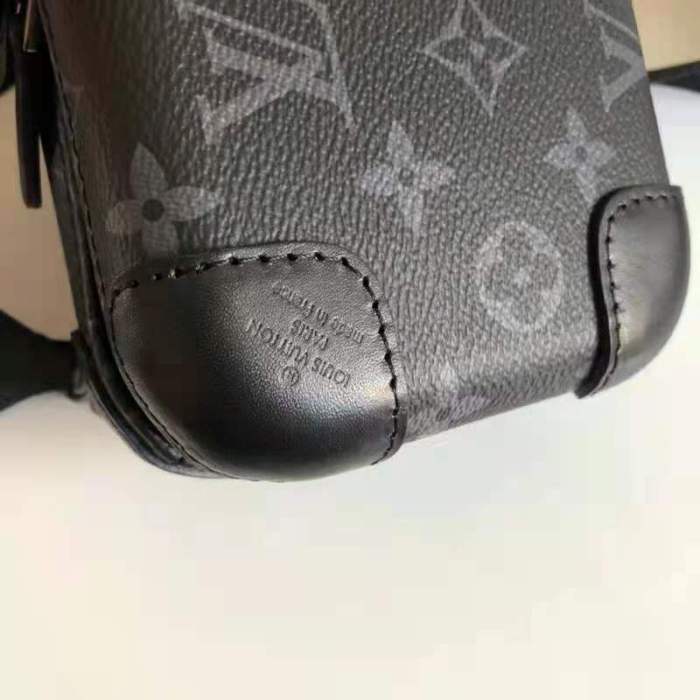 Louis Vuitton LV Unisex Horizon Clutch Monogram Eclipse Coated Canvas Textile Black Cowhide